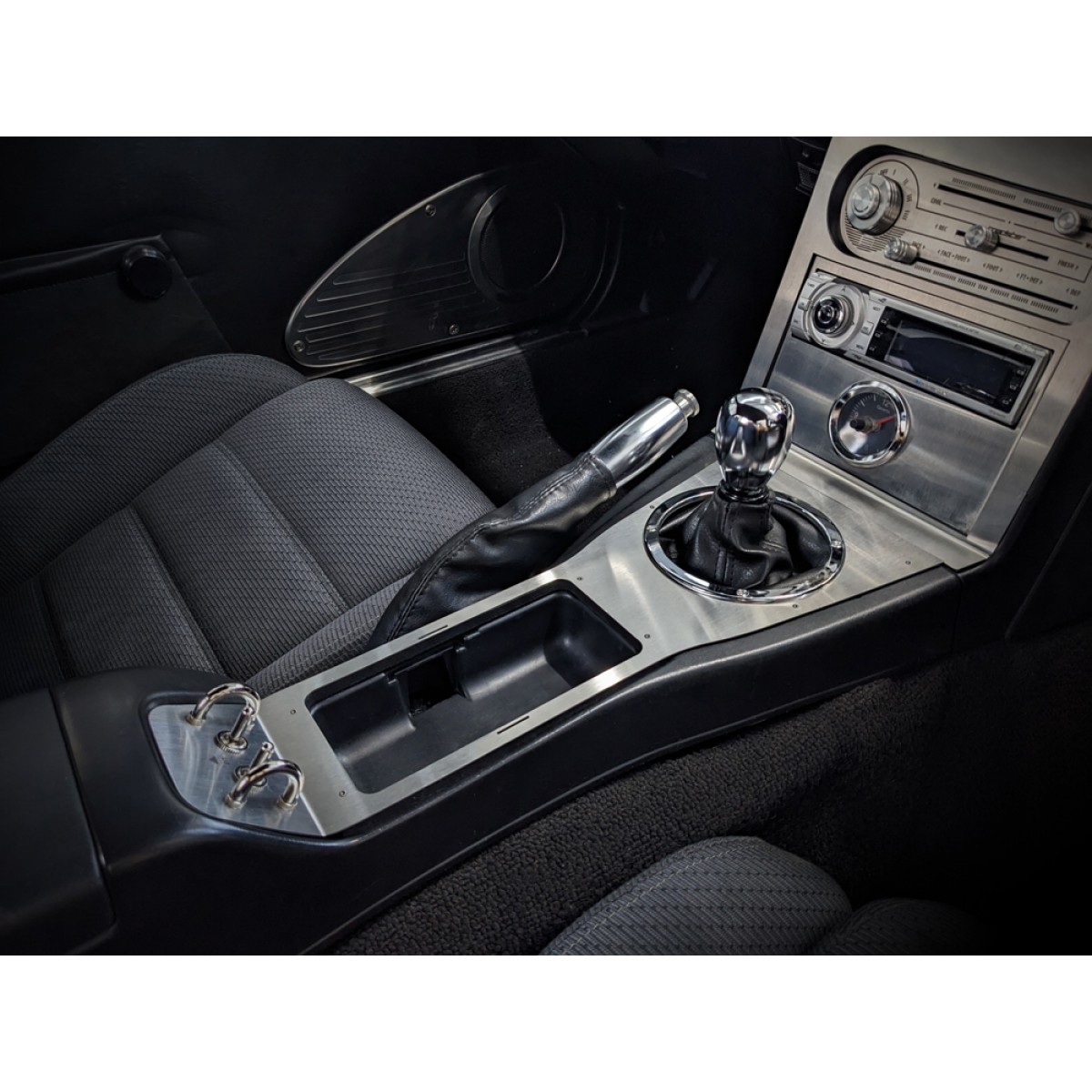 FULL CENTER CONSOLE STAINLESS SURROUND WITH VINTAGE TOGGLE SWITCHES